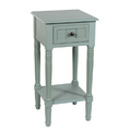 Antique Ice Blue Drawer Side Table